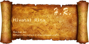 Hivatal Rita névjegykártya