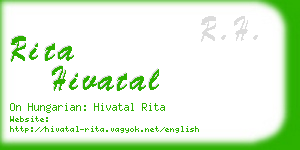rita hivatal business card